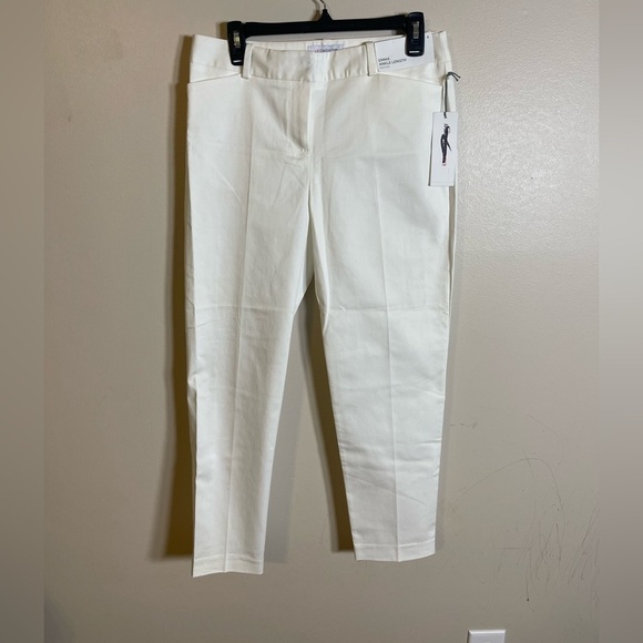 NWT Liz Claiborne Emma Cotton Sateen Womens Mid Rise Slim Fit Ankle Pant sz 4 - Picture 1 of 4
